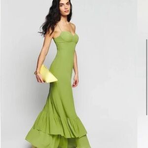 Reformation Fallon dress in avocado